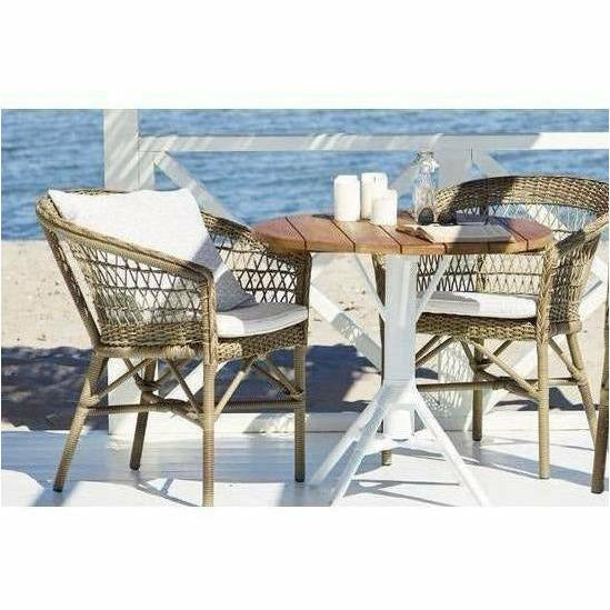 Sika-Design Georgia Garden Emma Dining Chair w/ Cushion, Outdoor-Dining Chairs-Sika Design-Antique-Polyester Snow White Cushion-Heaven's Gate Home, LLC