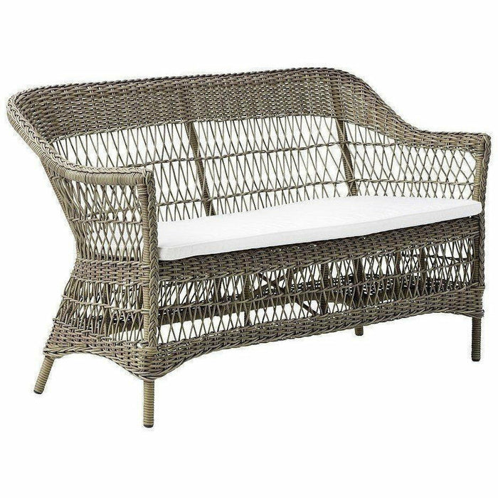 Sika-Design Georgia Garden Charlot 2-Seater w/ Cushion, Outdoor-Sofas-Sika Design-Antique-Polyester Snow White Cushion-Heaven's Gate Home, LLC