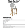Sika-Design Affaire Sofie Rattan Bar Stool, White/Cappuccino Dots Indoor/Covered Outdoor-Bar Stools-Sika Design-White / Cappuccino Dots-Heaven's Gate Home, LLC
