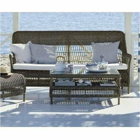Sika-Design Georgia Garden Dawn-3 Seater w/ Cushion, Outdoor-Sofas-Sika Design-Antique-Polyester Snow White Cushion-Heaven's Gate Home, LLC