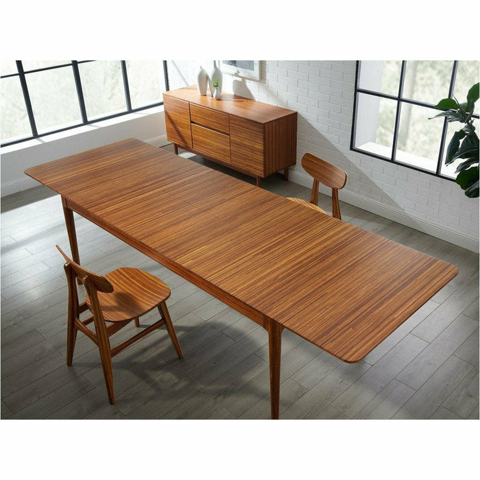 Greenington Erikka Solid Bamboo Double-Leaves Extensible Dining Table, Amber