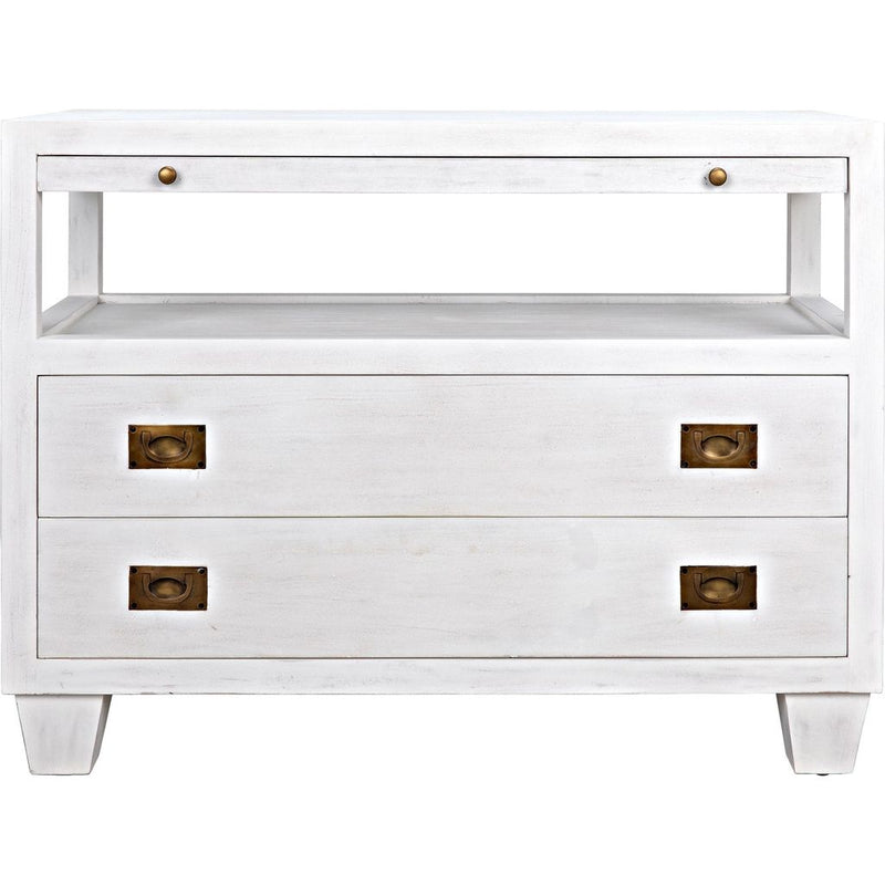 Primary vendor image of Noir 2-Drawer Side Table w/ Sliding Tray, White Wash, 19.5