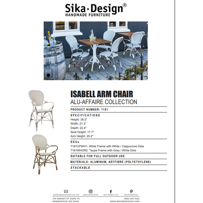Sika-Design Alu Affaire Isabell Rattan Dining Arm Chair, Outdoor-Dining Chairs-Sika Design-Heaven's Gate Home, LLC
