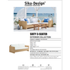 Sika-Design Exterior Sixty 3-Seater Sofa w/ Cushion, Outdoor-Sofas-Sika Design-Natural-Tempotest White Canvas Seat and Back Cushion-Heaven's Gate Home, LLC