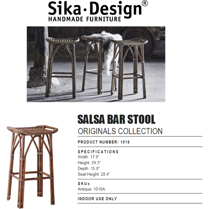 Sika-Design Originals Salsa Bar Stool, Antique, Indoor-Bar Stools-Sika Design-Antique-Heaven's Gate Home, LLC