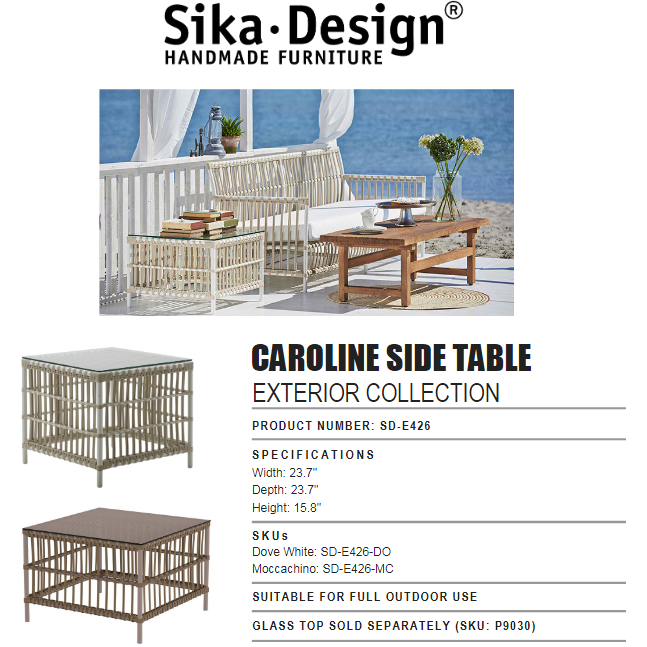 Sika-Design Exterior Caroline Side Table, Outdoor-Side Tables-Sika Design-Heaven's Gate Home, LLC