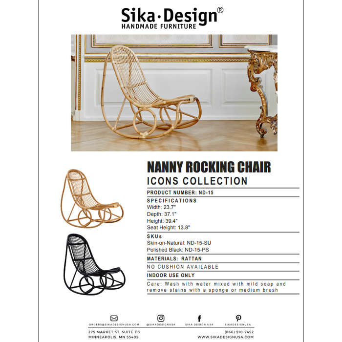Sika-Design Icons Nanny Rocking Chair, Indoor-Rocking Chairs-Sika Design-Heaven's Gate Home, LLC
