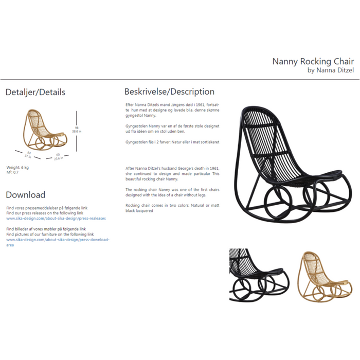 Sika-Design Icons Nanny Rocking Chair, Indoor-Rocking Chairs-Sika Design-Heaven's Gate Home, LLC