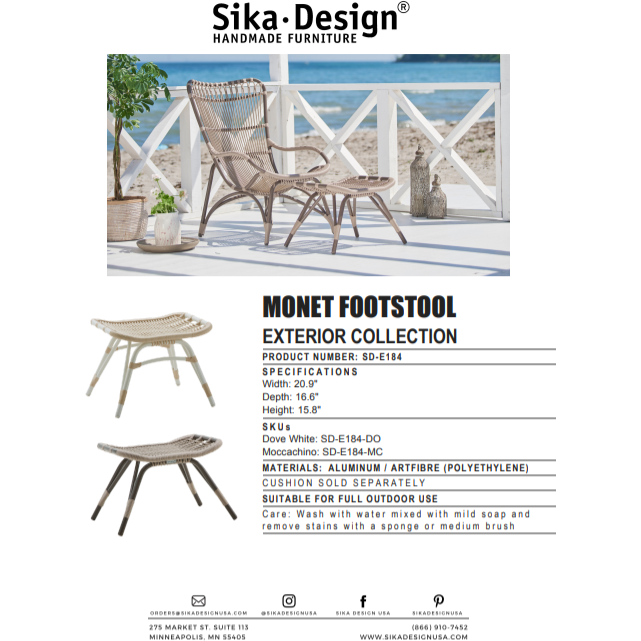 Sika-Design Exterior Monet Lounge Chair and/or Stool, Outdoor-Lounge Chairs-Sika Design-Heaven's Gate Home, LLC
