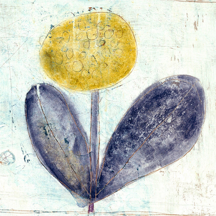 Sugarboo & Co. Yellow Flower with Purple Leaves Art Print
