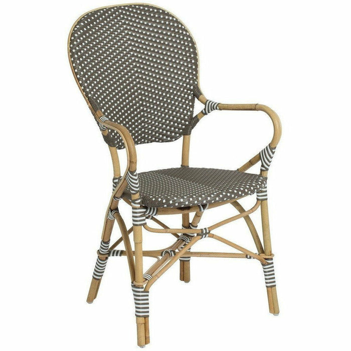 Sika-Design Affaire Isabell Bistro Stacking Arm Chair, Indoor/Covered Outdoor-Dining Chairs-Sika Design-Cappuccino / White Dots-Heaven's Gate Home, LLC
