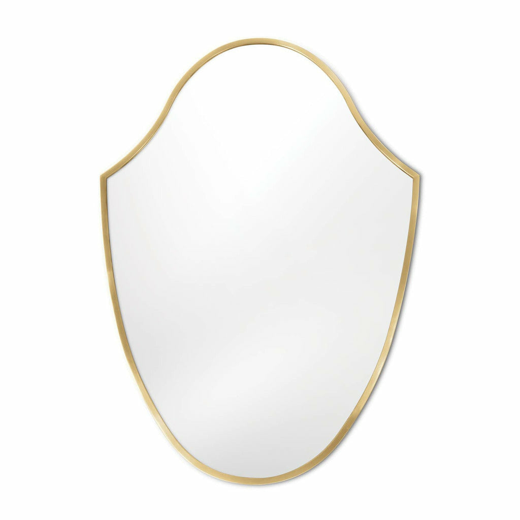 Regina Andrew Crest Mirror, Natural Brass