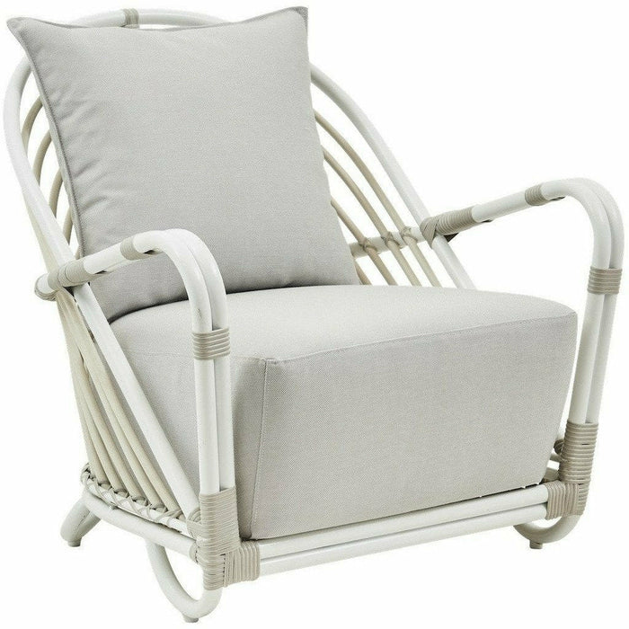 Sika Design Exterior Arne Jacobsen Charlottenborg Chair w/ Cushion, Outdoor-Lounge Chairs-Sika Design-Dove White-Sunbrella Sailcloth Seagull Seat and Back Cushion-Heaven's Gate Home, LLC