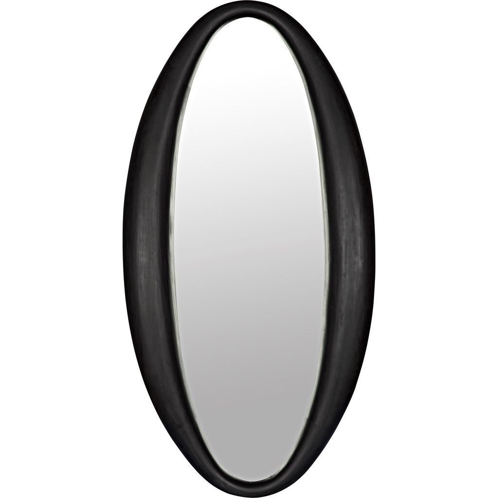 Noir Woolsey Mirror, Charcoal Black