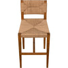 Noir Bran Counter Stool - Teak W/ Danish Cord, 18" W