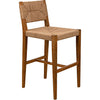 Noir Bran Counter Stool - Teak W/ Danish Cord, 18" W
