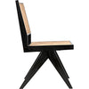 Noir Joseph Side Chair, Charcoal Black - Teak, 19.5" W