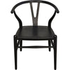 Noir Zola Dining Chair, Charcoal Black - Sungkai/Mindi, 22" W