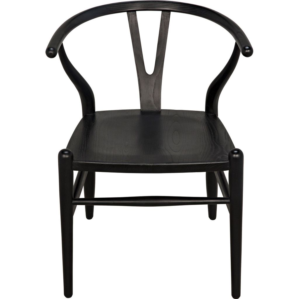 Noir Zola Dining Chair, Charcoal Black - Sungkai/Mindi, 22" W