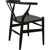 Noir Zola Dining Chair, Charcoal Black - Sungkai/Mindi, 22" W