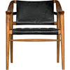 Noir Garibaldi Chair - Teak & Leather, 25" W