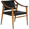 Noir Garibaldi Chair - Teak & Leather, 25" W