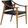 Noir Garibaldi Chair - Teak & Leather, 25" W