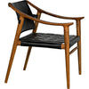 Noir Garibaldi Chair - Teak & Leather, 25" W