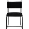 Noir Daisy Chair - Metal & Black Cotton, 20" W