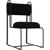 Noir Daisy Chair - Metal & Black Cotton, 20" W