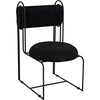 Noir Daisy Chair - Metal & Black Cotton, 20" W