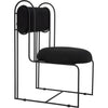 Noir Daisy Chair - Metal & Black Cotton, 20" W