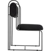 Noir Daisy Chair - Metal & Black Cotton, 20" W