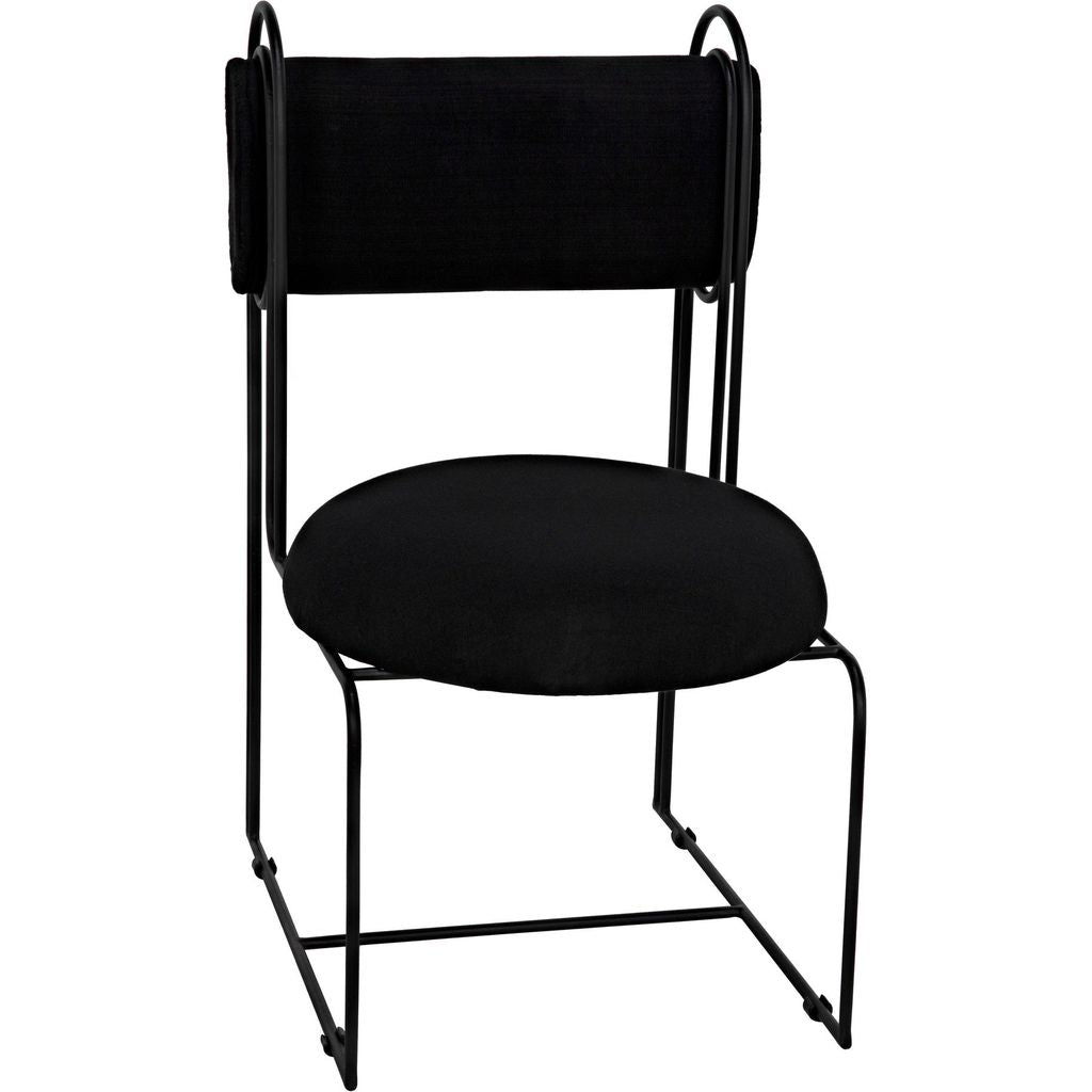 Primary vendor image of Noir Daisy Chair - Metal & Black Cotton, 20" W