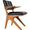 Noir Dolores Chair, Teak w/ Leather, 21.5" W