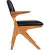 Noir Dolores Chair, Teak w/ Leather, 21.5" W