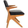 Noir Dolores Chair, Teak w/ Leather, 21.5" W