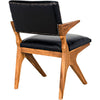 Noir Dolores Chair, Teak w/ Leather, 21.5" W