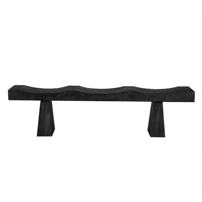 Noir Shibumi Bench, Burnt Black Finish - Munggur, 70" W