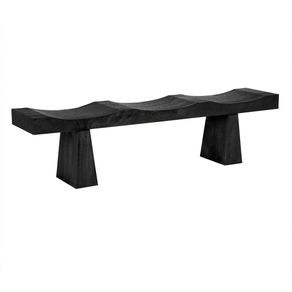 Primary vendor image of Noir Shibumi Bench, Burnt Black Finish - Munggur, 70" W