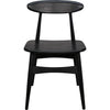 Noir Surf Dining Chair, Charcoal Black - Sungkai/Mindi, 17.5" W