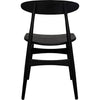 Noir Surf Dining Chair, Charcoal Black - Sungkai/Mindi, 17.5" W