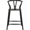 Noir Zola Counter Stool, Charcoal Black - Sungkai/Mindi, 21" W