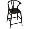 Noir Zola Counter Stool, Charcoal Black - Sungkai/Mindi, 21" W