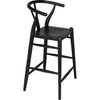 Noir Zola Counter Stool, Charcoal Black - Sungkai/Mindi, 21" W