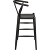 Noir Zola Counter Stool, Charcoal Black - Sungkai/Mindi, 21" W