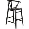 Noir Zola Counter Stool, Charcoal Black - Sungkai/Mindi, 21" W