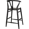 Noir Zola Counter Stool, Charcoal Black - Sungkai/Mindi, 21" W