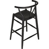 Noir Zola Counter Stool, Charcoal Black - Sungkai/Mindi, 21" W