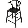 Noir Zola Counter Stool, Charcoal Black - Sungkai/Mindi, 21" W